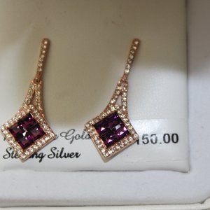 Sterling N' Ice 14k Rose Gold Over Silver Crystal Drop Earrings